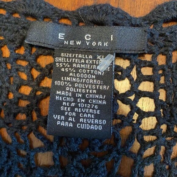 E C I New York Woman’s Black Sweater - Picture 3 of 4